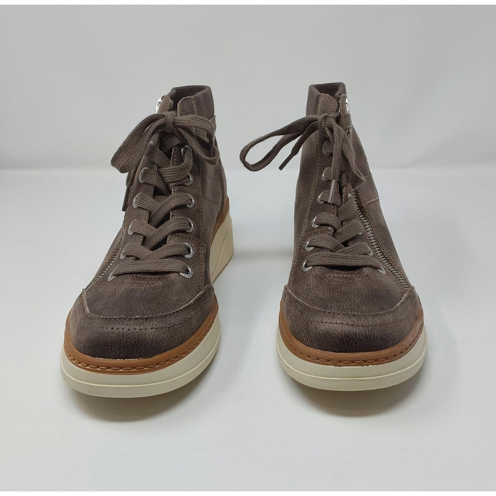 Blowfish Malibu Women’s Brown Wedge Platform Sneakers Zip Lace Up Size 9 - Picture 2 of 12